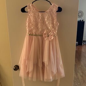 Jona Michelle Pink Sequin Dress with Bow